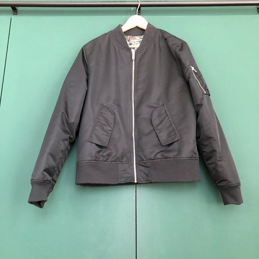 Reversible Bomber Jacket - Black and Camo